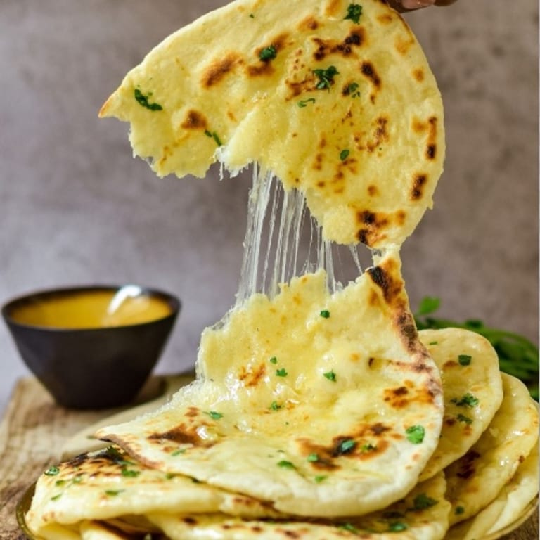 Delicious Naan Bread and Indian Cuisine